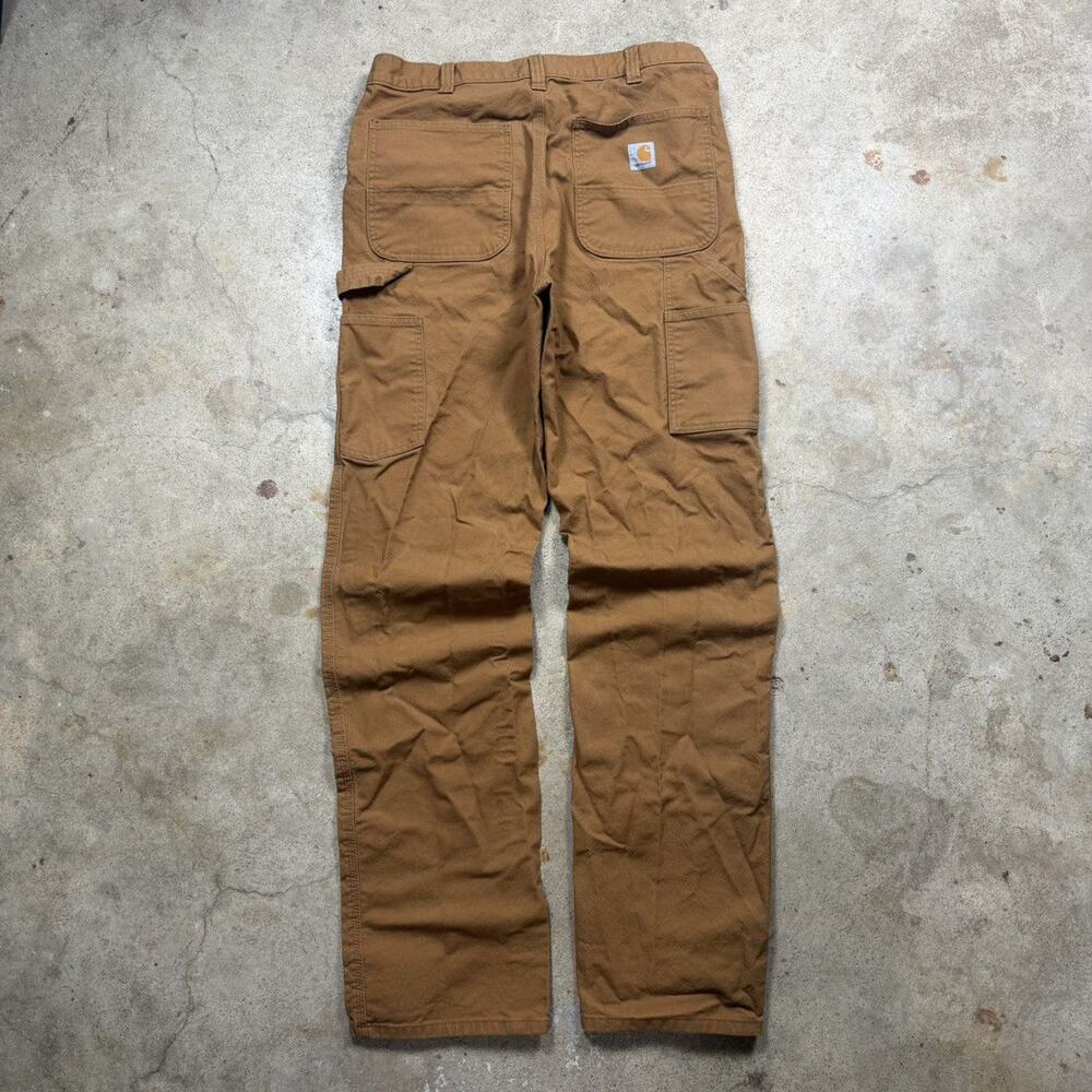 Tan Brown Workwear Canvas Carhartt Pants Size 34x36
